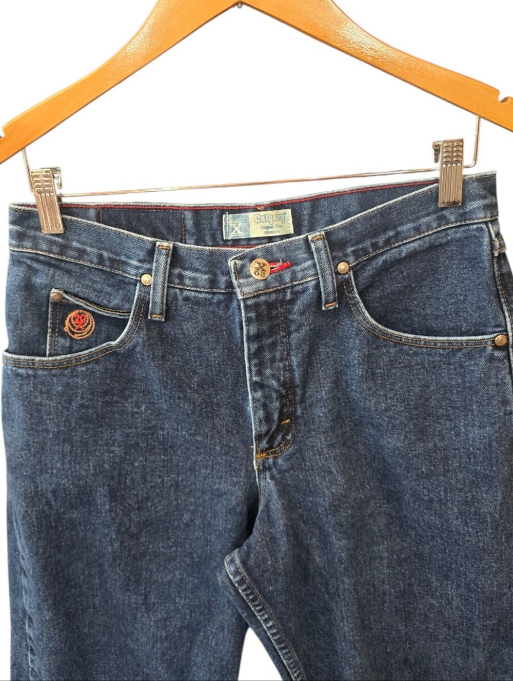 Wrangler 20X Calgary High Waist Relaxed Fit Straight Leg Blue Jeans 10 - Picture 3 of 8
